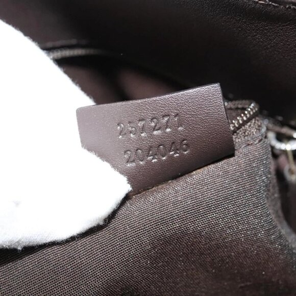 GUCCI Canvas Leather Tote Bag Outlet Beige Gold 257271 Auth 137667 - Picture 13 of 16